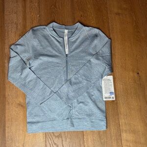 lululemon athletica swiftly, midweight half zip long sleeve size 6